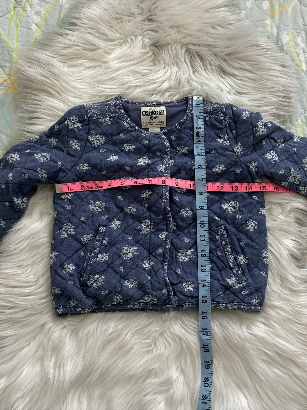 OshKosh B'gosh Quilted Blue Floral Jacket | Girls 6 / 6X
